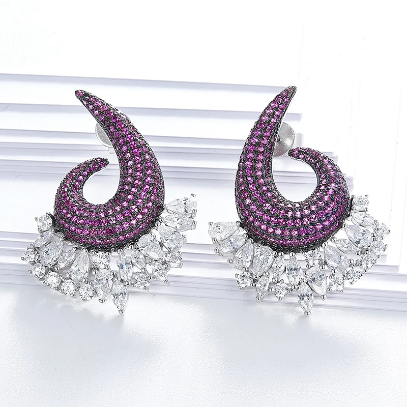 silver earrings,925 sterling silver inlay zircon,diamond earrings,bling bling earrings jewelry