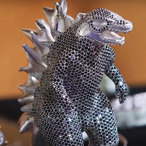 Godzilla Pendants silver jewelry,3D animal jewelry,missg jewelry factory,OEM/ODM Jewelry trade processing