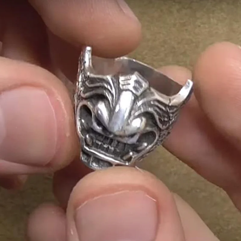 3D Skull ring restoring ancient ways jewelry,The barbarian skull ring,925 sterling silver jewelry manufacturing