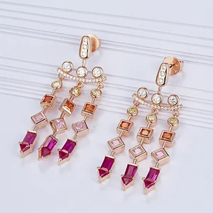 ruby earrings,cz imitation  jewelry,925 Beautiful earrings,costume jewelry,bling bling jewelry factory