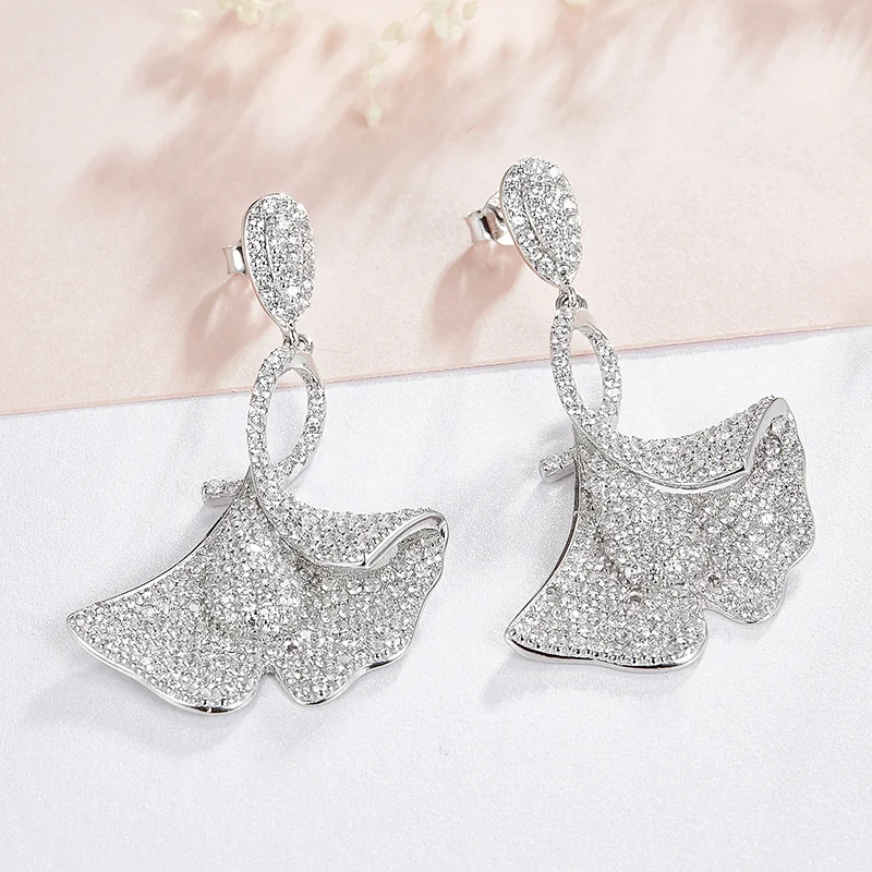 designer earrings Bling Bling,dangle earrings,diamond earrings,925 silver zircon earrings,CZ jewelry