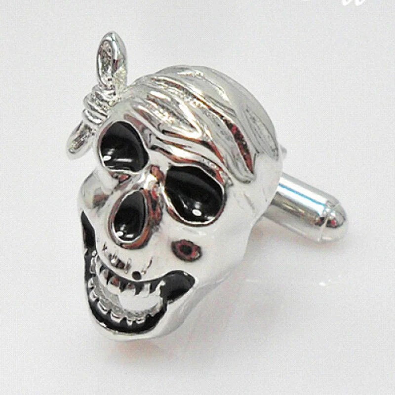 Easter 925 silver skull cufflinks stickpin jewelry wholesale,jewelry making supplies