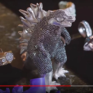 Godzilla Pendants silver jewelry,3D animal jewelry,missg jewelry factory,OEM/ODM Jewelry trade processing