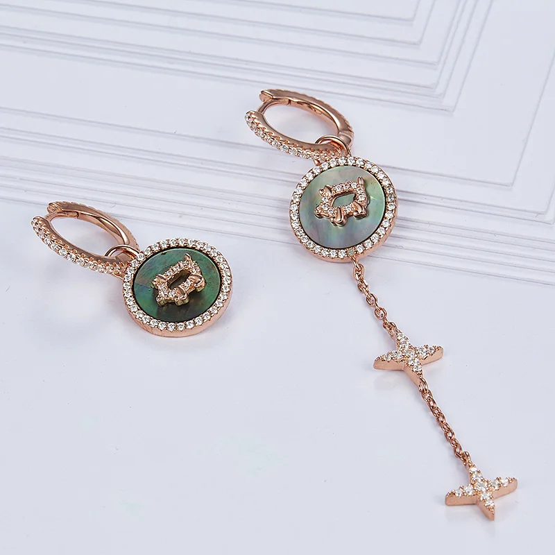 Color shells, 925 silver earrings jewelry,Paragraph length earrings,costume jewelry,wholesale jewelry
