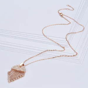Rose gold necklace Zircon Pendant OEM/ODM Jewelry Trade processing customized,Wholesale jewelry manufacturer