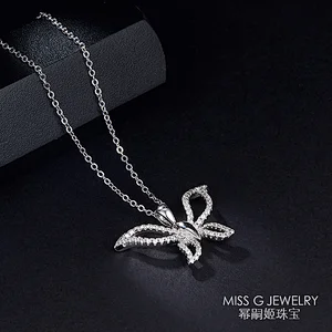 Butterfly-like diamond necklace pendant S925 Silver Pendant popular jewelry factory customization