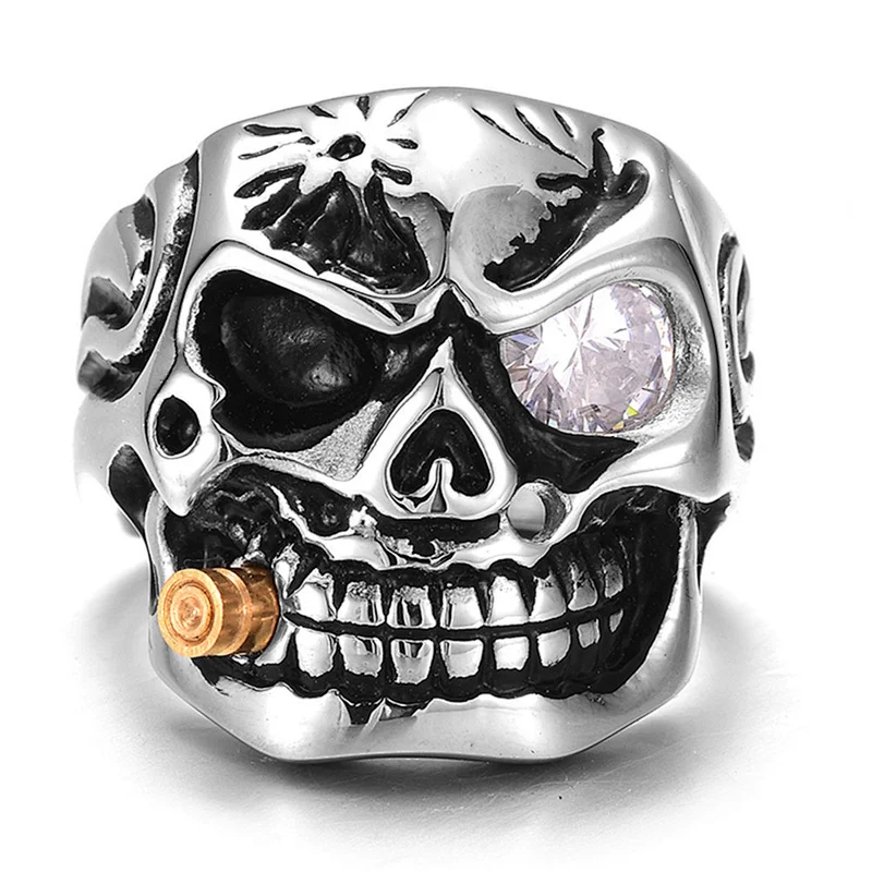 Bullet Skull Ring large jewelry factory,OEM/ODM Jewelry Trade processing customized,Wholesale jewelry manufacturer