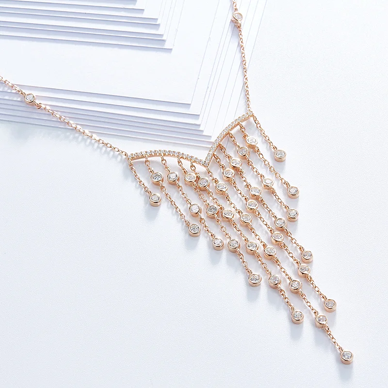 Suspension Necklace Pendant for Long-style ladies with tassels large jewelry factory,OEM/ODM Jewelry Trade processing customized,Wholesale jewelry manufacturer
