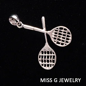 S925 Silver Tennis Racket Pendant large jewelry factory,OEM/ODM Jewelry Trade processing customized,Wholesale jewelry manufacturer