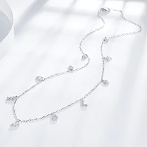 Zircon Necklace LOVE Necklace 925 sterling silver inlay zircon animals jewelry factory,missgjewelry.com
