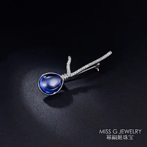 Sapphire Brooch inlaid large jewelry factory,OEM/ODM Jewelry Trade processing customized,Wholesale jewelry manufacturer