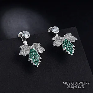 Pure Silver Jewelry Factory S925 Silver Maple Leaf Earrings