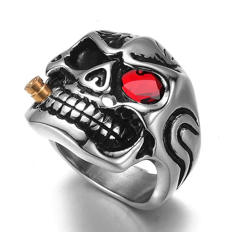 Bullet Skull Ring large jewelry factory,OEM/ODM Jewelry Trade processing customized,Wholesale jewelry manufacturer