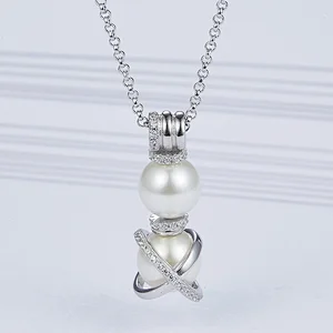 925 silver Pearl Necklace personality processing custom wholesale jewelry factory-Fashion earrings bling,