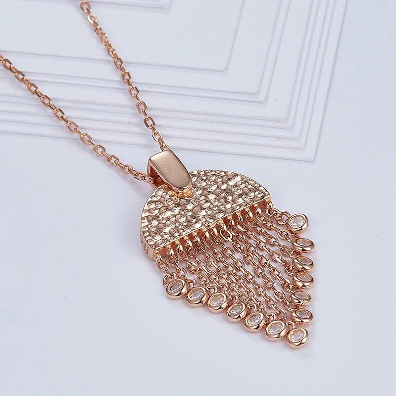 Rose gold necklace Zircon Pendant OEM/ODM Jewelry Trade processing customized,Wholesale jewelry manufacturer