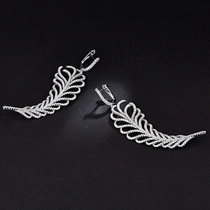 Long Leaf Earrings silver stud earrings large jewelry factory,OEM/ODM Jewelry Trade processing customized,Wholesale jewelry manufacturer
