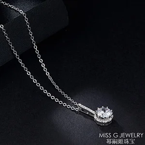 Simple atmospheric Zircon Necklace Pendant S925 Silver Pendant hot-selling jewelry factory customization