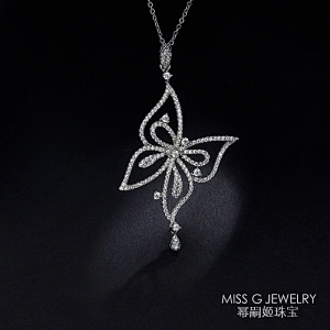 S925 Silver Pendant Fashion butterfly zircon pendant jewelry manufacturers wholesale processing custom Pendant