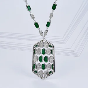 Emerald Necklace 925 silver pearl Ring  925 silver jewelry factory