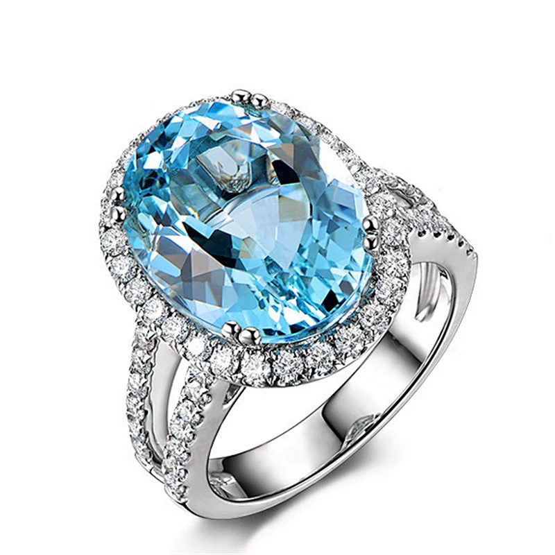 S925 Silver Sapphire Ring large jewelry factory,OEM/ODM Jewelry Trade processing customized,Wholesale jewelry manufacturer