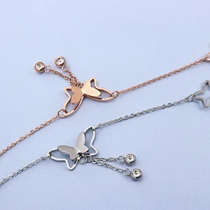 925 Silver Butterfly Rose Gold foot chain large jewelry factory,OEM/ODM Jewelry Trade processing customized,Wholesale jewelry manufacturer