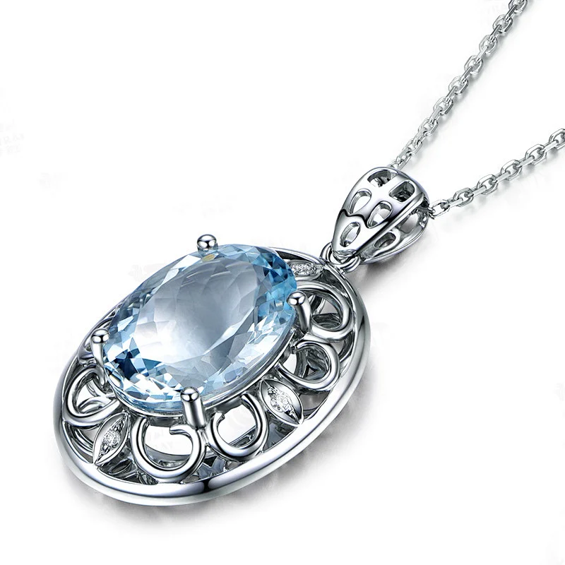 silver jewelry necklaces for women Large main Stone Silver Pendant large jewelry factory,OEM/ODM Jewelry Trade processing customized,Wholesale jewelry manufacturer