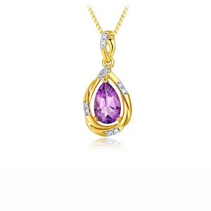 925 Silver Amethyst Pendant large jewelry factory,OEM/ODM Jewelry Trade processing customized,Wholesale jewelry manufacturer