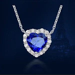 925 Silver Sapphire Pendant large jewelry factory,OEM/ODM Jewelry Trade processing customized,Wholesale jewelry manufacturer