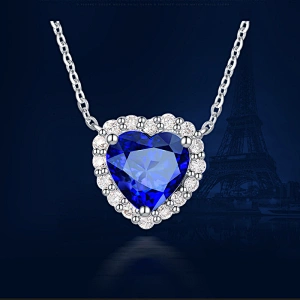 925 Silver Sapphire Pendant large jewelry factory,OEM/ODM Jewelry Trade processing customized,Wholesale jewelry manufacturer