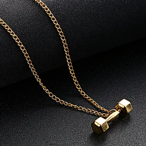 925 silver dumbbell Pendant Necklace large jewelry factory,OEM/ODM Jewelry Trade processing customized,Wholesale jewelry manufacturer