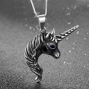 925 silver Unicorn Pendant Necklace large jewelry factory,OEM/ODM Jewelry Trade processing customized,Wholesale jewelry manufacturer