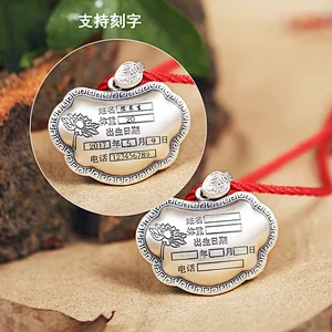 999 Pure Silver China Wind Long Life Lock large jewelry factory,OEM/ODM Jewelry Trade processing customized,Wholesale jewelry manufacturer