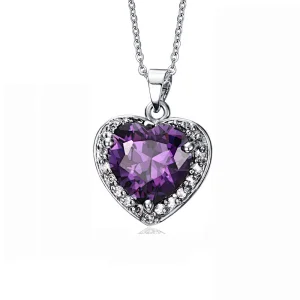 Heart shaped Amethyst Pendant large jewelry factory,OEM/ODM Jewelry Trade processing customized,Wholesale jewelry manufacturer