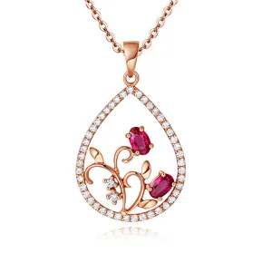 Rose Gold Water Drop Pendant large jewelry factory,OEM/ODM Jewelry Trade processing customized,Wholesale jewelry manufacturer