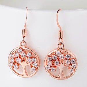 925 silver rose gold plant Earrings large jewelry factory,OEM/ODM Jewelry Trade processing customized,Wholesale jewelry manufacturer