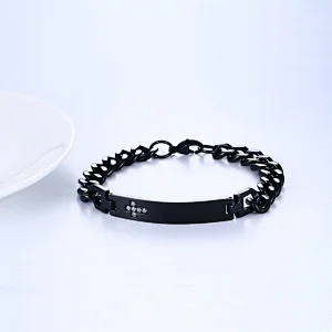 925 Silver Black Cross Bracelet large jewelry factory,OEM/ODM Jewelry Trade processing customized,Wholesale jewelry manufacturer
