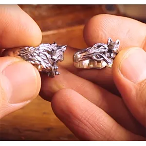 Ювелирное литьё. Часть 5: Изготовление восковки кольца 925 silver wolf ring