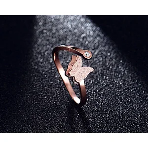 Rose Gold Butterfly Ring large jewelry factory,OEM/ODM Jewelry Trade processing customized,Wholesale jewelry manufacturer