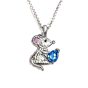 Original manuscript design jewelry mouse Necklace 925 Silver large jewelry factory,OEM/ODM Jewelry Trade processing customized,Wholesale jewelry manufacturer