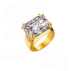 Rectangle main stone ring large jewelry factory,OEM/ODM Jewelry Trade processing customized,Wholesale jewelry manufacturer