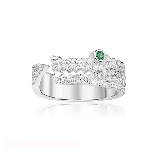 Micro zircon alligator ring large jewelry factory,OEM/ODM Jewelry Trade processing customized,Wholesale jewelry manufacturer