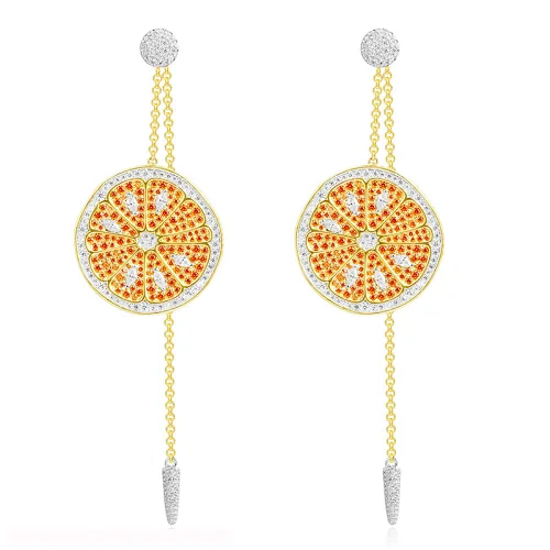 Europe and America long small fresh chain tassel fruit lemon orange orange grapefruit micro Earrings large jewelry factory,OEM/ODM Jewelry Trade processing customized,Wholesale jewelry manufacturer