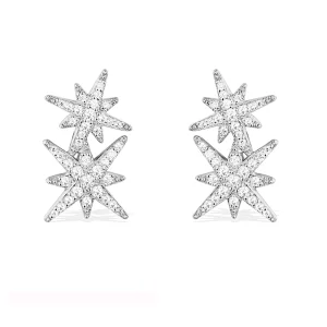 Double meteor silver earrings, female personality, all kinds of earrings, gold, silver and copper head ornaments, processing and customization large jewelry factory,OEM/ODM Jewelry Trade processing customized,Wholesale jewelry manufacturer