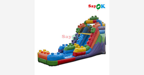 25FT Commercial Inflatable Pool Water Slides LEGO Water Slide ...