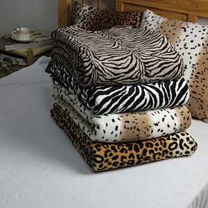 100% Polyester Sedex Audited Best Selling Coral Fleece Zebra Print Blanket