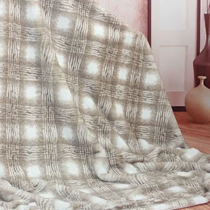 100% Polyester Soft Printed Rabbit Faux Fur Blanket