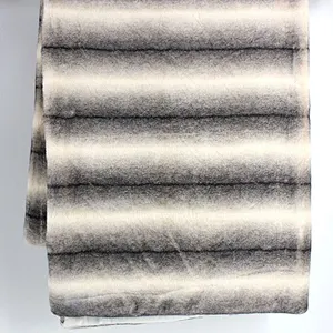 100%Polyester Stripe Printed Long Hair Faux Fur Blankets
