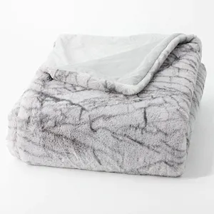 Printed Luxury Super Soft Rabbit Fur Blanket
