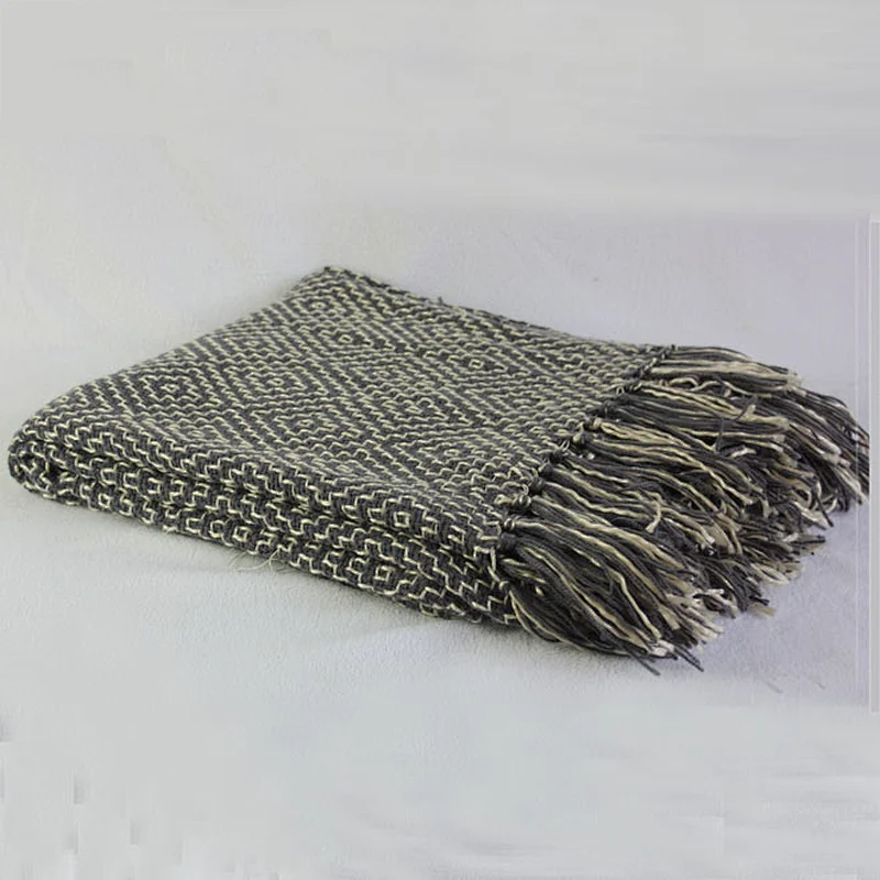 100% Acrylic Soft China Wholesale Woven Throw Blanket