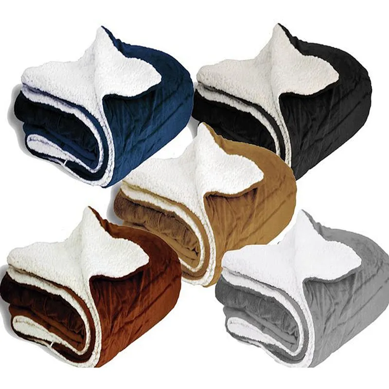 100% Polyester Warm  Mink Fiber Plush With Sherpa Backing Throw